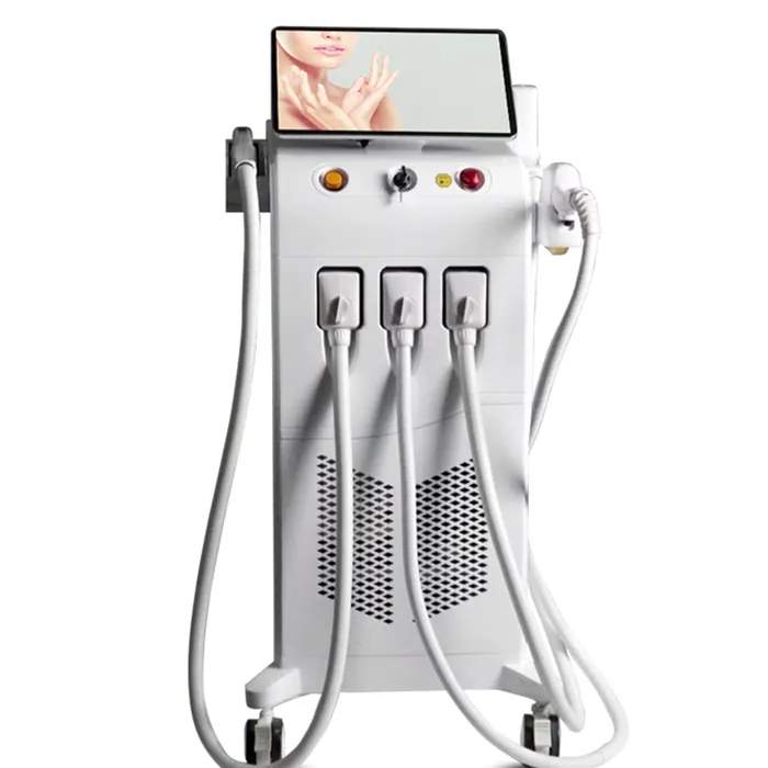 Machine laser professionnelle ODM 3 en 1 Elight + 808 diode, avec laser ND yag, 1064 nm, 532 nm, dispositif d'élimination des tatouages, épilation