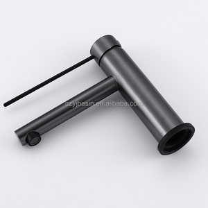 <span class=keywords><strong>Robinet</strong></span> de lavabo rond en laiton YINGJIE WaterMark, monotrou, noir mat, haut, pour salle de bain - Product Image 5