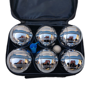 Haute qualité 6 pièces pétanque Boules ensembles en plein air amusant Bocce Sport pour famille sac <span class=keywords><strong>de</strong></span> transport argent acier inoxydable sport divertissement - Product Image 3