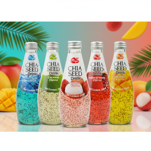 Bebida de Semillas de Chía Meien con Sabores de Frutas, Bebida Dietética Baja en Grasa en Botella de Vidrio de 290 ml, de Tailandia - Product Image 1