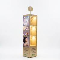 Présentoir de parfum de luxe sur pied avec éclairage LED et logo rétroéclairé personnalisé pour magasin de cosmétiques