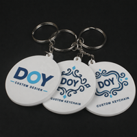 Porte-clés en plastique et caoutchouc personnalisés avec logo 3D double face, design cool, couleur contrastée, pour cadeaux