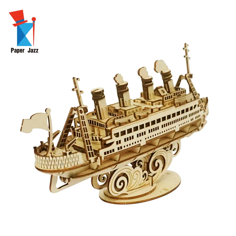 high quality wooden 3d puzzle kids 3d jigsaw puzzle wooden crafts wooden ship 3d puzzles