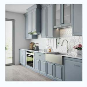 Classic Luxury Solid Wood Modular Kitchen <b>Cabinets</b> Warm and Elegant with Glass <b>Door</b> Complete Set of Accessories and Cupboard - Product Image 2