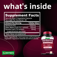 Capsules de berbérine de haute pureté Extrait de plante puissant Supplément de soutien immunitaire Capsules de berbérine 1000mg