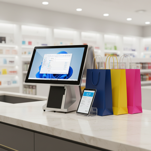 Terminal de point de vente à écran plat de qualité supérieure pour café et <span class=keywords><strong>magasin</strong></span>, machine de facturation à double écran de 15,6 pouces, fourni par l'usine - Product Image 3