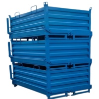 Bac à ferraille industriel grande capacité à vidage automatique avec poignées de levage pour le recyclage et le stockage de déchets métalliques en vrac des usines de forge