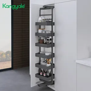 Kangyale vendita calda cucina cestino girevole organizzatore estraibile scaffali scaffali scaffali prezzo basso armadio da cucina scaffale dispensa