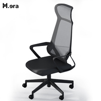 Chaise de bureau ergonomique moderne en maille, dossier haut, chaise de direction pivotante avec appui-tête et accoudoirs réglables