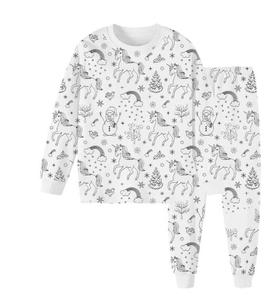 Pigiami Personalizzabili per Bambini con Disegni Cartoon e Graffiti, Set <span class=keywords><strong>Pigiama</strong></span> da Colorare in <span class=keywords><strong>Cotone</strong></span> per Ragazzi e Ragazze con Pennarelli - Product Image 2