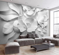 Peinture murale moderne 3D Floral Butterfly Art pour chambre à coucher salle de bain PVC facile étanche pour décor minimaliste pour salon atelier