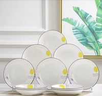 Service de vaisselle en céramique, assiettes et bols ronds, vaisselle moderne minimaliste pour la salle à manger à domicile