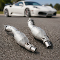 Downpipe SDO yang telah ditingkatkan dengan peredam panas, hasil akhir mentah untuk Ferrari F430 4.3L Spider Berlinetta V8 2004-2009 F131EVO