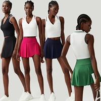 Vêtements de sport pour femmes Aoyema, taille plus, élastiques, deux pièces, pour yoga, fitness, course à pied, badminton, golf, tennis