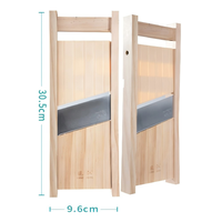 Verstelbare houten mandoline-snijder/rasp Eco-serie met handbeschermer - roestvrijstalen mes - handmatige groentesnijder - kartonnen verpakking - familiepakket