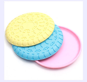 Frisbees pour chiens en silicone résistant aux morsures, jouets à mâcher ronds en caoutchouc pour l'entraînement des animaux de compagnie, en stock, offre spéciale - Product Image 1