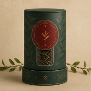 Caja de Embalaje Cilíndrica para Té, con Ventana, de Papel Kraft Rígido, para Almacenamiento de Bebidas, Reciclable, Impresión Offset - Product Image 4