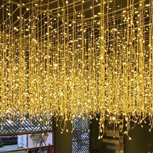 Luces LED de Exterior IP65, Tipo Cascada, Cortina de Luces, Cielo Estrellado, para Escenarios, Habitaciones, Fiestas, con Control Remoto - Product Image 1
