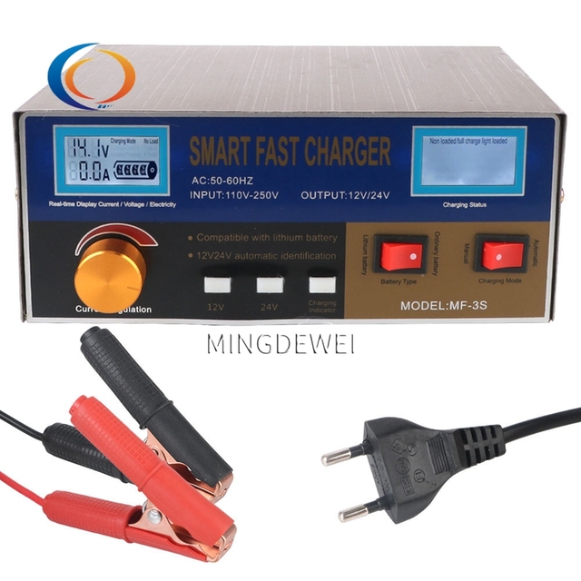 MF-3S Car Battery Charger Intelligent Pulse charger 12V/24V 400W For SUV Truck Boat Motorcycle Pulse Repair EU/US Plug