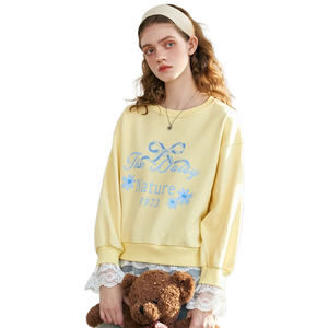 Nuovi arrivi felpe da <span class=keywords><strong>donna</strong></span> con <span class=keywords><strong>cappuccio</strong></span> da 100% di moda in cotone per il tempo libero felpe oversize <span class=keywords><strong>senza</strong></span> <span class=keywords><strong>cappuccio</strong></span> - Product Image 1