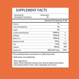 Prix de gros Gummies de créatine 5000mg formulés pour les femmes, saveur fraise-citron, pour stimuler l'énergie et l'endurance, Gummies sportifs - Product Image 5