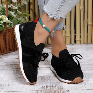 QLFashion zapatos deportivos plataforma malla 43 con cordones para mujer de una sola capa europea y americana Four Seasons - Product Image 6