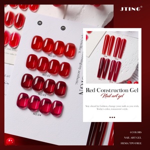 JTING Nouveauté Gel de Construction Rouge 5-en-1 Vernis à Ongles Gel 4 Couleurs Sans TPO/HEMA OEM ODM Gel Couleur Gel de Renforcement - Product Image 4
