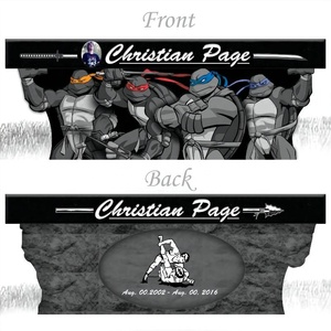Bancs en granit noir gravés de la série de dessins animés Tortues <span class=keywords><strong>Ninja</strong></span>, pierres tombales et monuments - Product Image 1