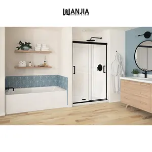 Cabina doccia a battente interna per bagno di qualità garantita box doccia in vetro temperato in alluminio per porte doccia