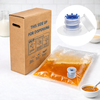 Bolsa de jarabe premezclado de 3L (5 galones) BIB con conector dispensador universal para sistemas comerciales de bebidas y fuentes de soda