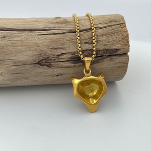 Colgante de acero inoxidable con cabeza de zorro yunnique, collar del zodiaco animal de Color dorado, joyería para hombre estilo Hip Hop Punk - Product Image 4