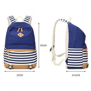 Mochila Escolar de Lona a Rayas para Niñas, Mochila Escolar para Estudiantes, Gran Venta - Product Image 4