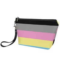 Pochette cosmétique personnalisée imprimée UV sur le thème arc-en-ciel polygenre et gay pour les voyages, le rangement sur coiffeuse et la vente en gros