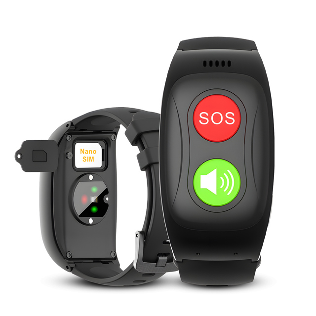 New Arrival NL17 Fall Alarm BLE5.0 GPS LBS Elder Square Smart Bracelet IP67 Waterproof 2-way Call SOS GEO Fencing Smart Watch