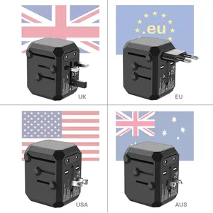 Universal Travel Adapter With USB And Type-c Smart Usb Charger Electrical Plug Socket International Travel Power Adaptor