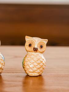 تماثيل بومة خزفية مزججة بالجملة شعبية ، تماثيل بومة حيوانات خزفية ذات تصميم - Product Image 4