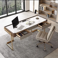 Mobilier de bureau de luxe Table en bois en forme de I Manger Bureau de patron Bureau de direction