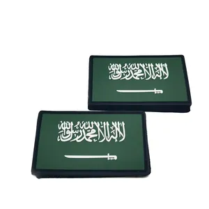 Linh hoạt bền KSA mềm PVC các bản vá lỗi trang trí saudi mềm PVC các bản vá lỗi phụ kiện dễ dàng gắn loại bỏ từ túi quần áo