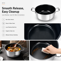 Marmite à soupe 3QT/5QT en acier inoxydable G8 avec revêtement céramique antiadhésif et surface micro-piquée