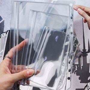 Classeur A5 transparent en PVC à 6 trous, pochettes à monnaie, organiseur de documents, enveloppe zippée, pochettes de remplissage en plastique - Product Image 3