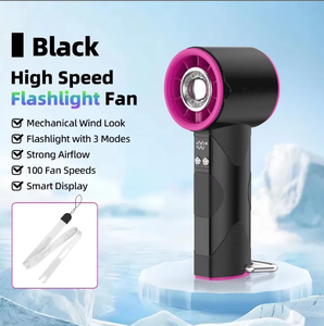 Ventilatore Portatile Mini ad Alta Velocità 2026, Ricaricabile USB, Display Digitale 100 Velocità, Potente Torcia Turbo, Velocità del Vento <span class=keywords><strong>9m</strong></span>/s - Product Image 4