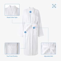 Bata de Baño de Lujo de Algodón Terry con Logotipo Personalizado, 100% Algodón, Bata Súper Suave para SPA y Salón, Unisex