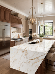 UNION STONE Calacatta Aurelia, Losa Grande de Cuarzo Artificial, Diseño Moderno Ecológico para Cocina, Pared, Baño, Comedor, Suelo, 15-30 mm - Product Image 2