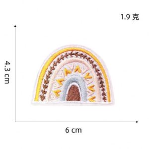Iron on Embroidered Pink/Yellow Style butterfly rainbow Sun Flower Lollipop Guitar Patches for Clothes Bag Decoration - Product Image 6
