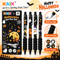 Ensemble de stylos gel KAIX Halloween, 4 pièces, 0,5 mm, stylos d'écriture, logo personnalisé, emballage en boîte cadeau, stylos gel de couleur créatifs et adorables