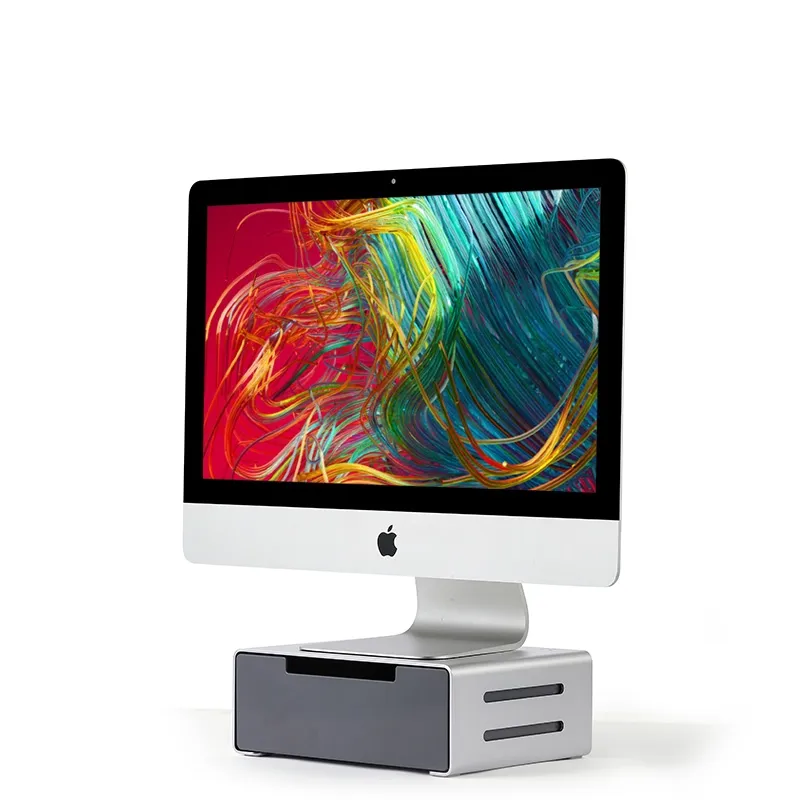 Aluminium-Monitorst änder mit USB 3.0 USB C Mit der Schublade Support Transfer Data Monitor Stand Riser