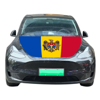 Housse de capot de voiture extensible avec drapeau de la Moldavie 130x150cm, bannière nationale pour capot de voiture, vente en gros, faible MOQ, événementiel, conception gratuite, direct usine