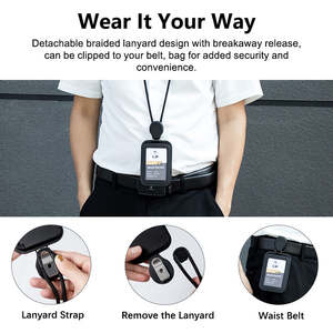 Ensemble de porte-badge et cordon en cuir Casekey Fashion <span class=keywords><strong>Yoyo</strong></span> pour carte d'identité - Porte-cartes d'identité pour avocat, employé de banque - Product Image 3