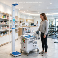 Kiosque de dépistage médical Health ATM avec test de hauteur, poids et IMC par ultrasons