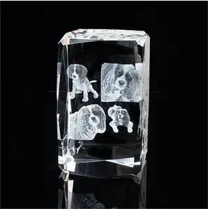 Honor of crystal Cubo de grabado láser 3D Cristal Pisapapeles Cubo de cristal Premios foto Premio de cubo de grabado láser 3D
